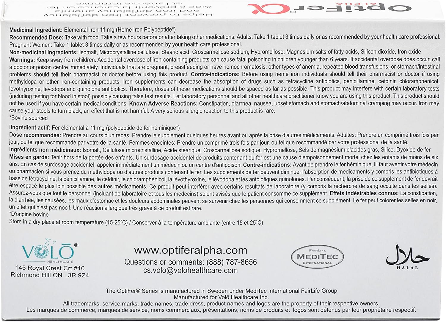 Heme Iron Supplement | OptiFer Alpha | 30 OR 90 Tablets