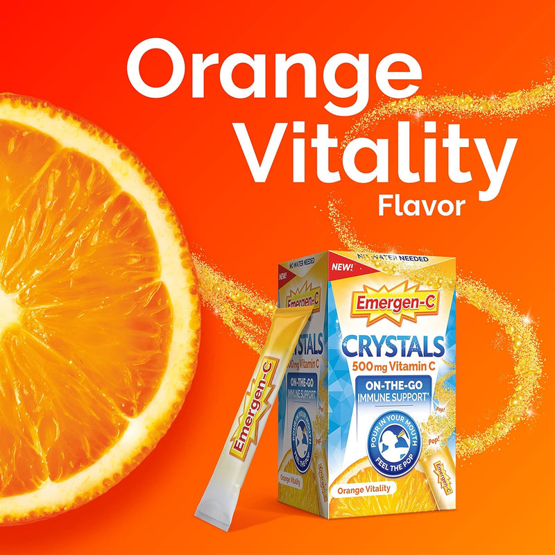 Crystals Orange Vitality | Emergen-C® | 24 Stick Packs