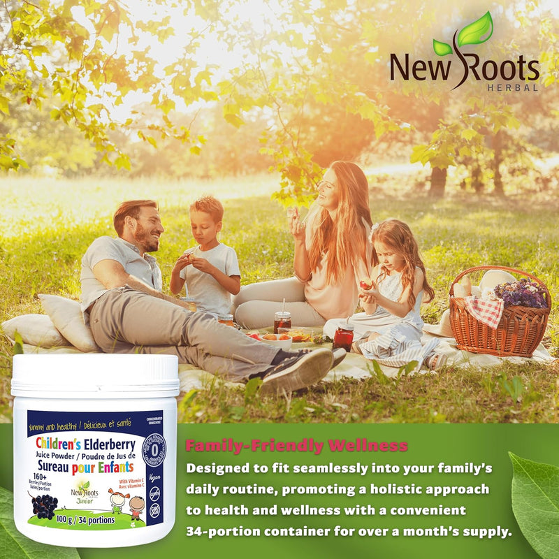 Children's Elderberry Juice Powder | New Roots HERBAL® | 100g-34 Servings