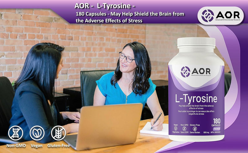 L-Tyrosine 600 mg | AOR™ | 180 Capsules