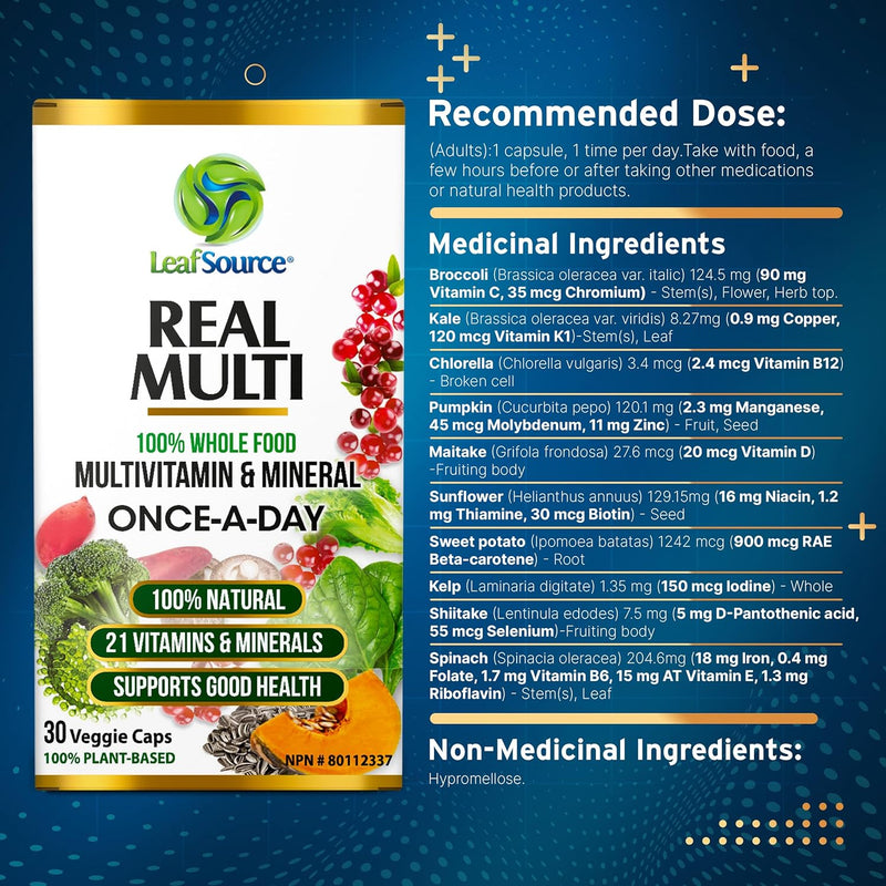 Real Multi | LeafSource®️ | 30 Veggie Capsules