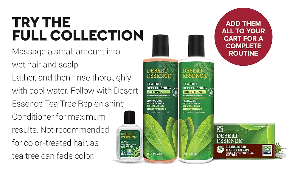 Tea Tree Oil Replenishing Shampoo | Desert Essence® | 375 mL