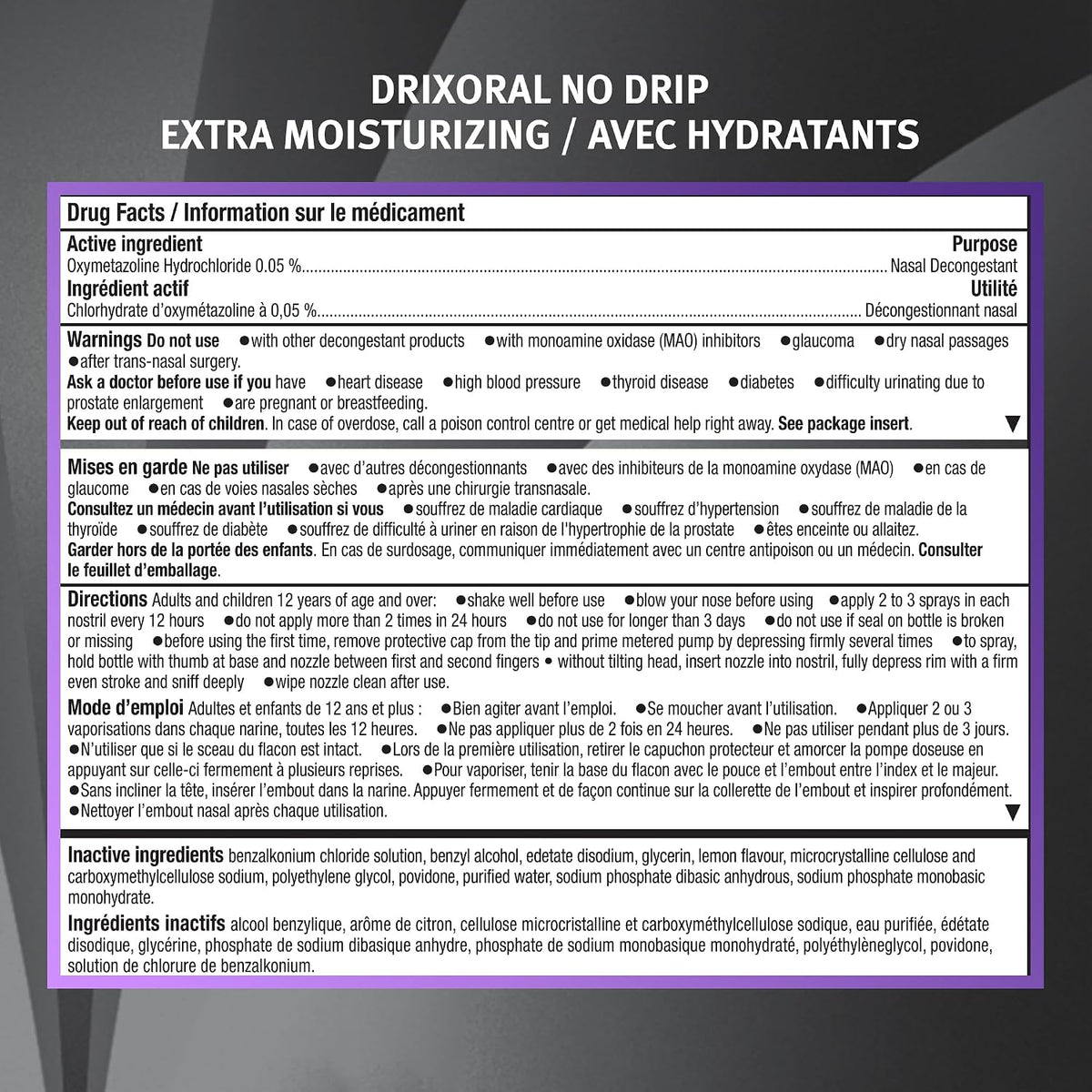 No Drip Extra Moisture Spray | Drixoral | 15 mL