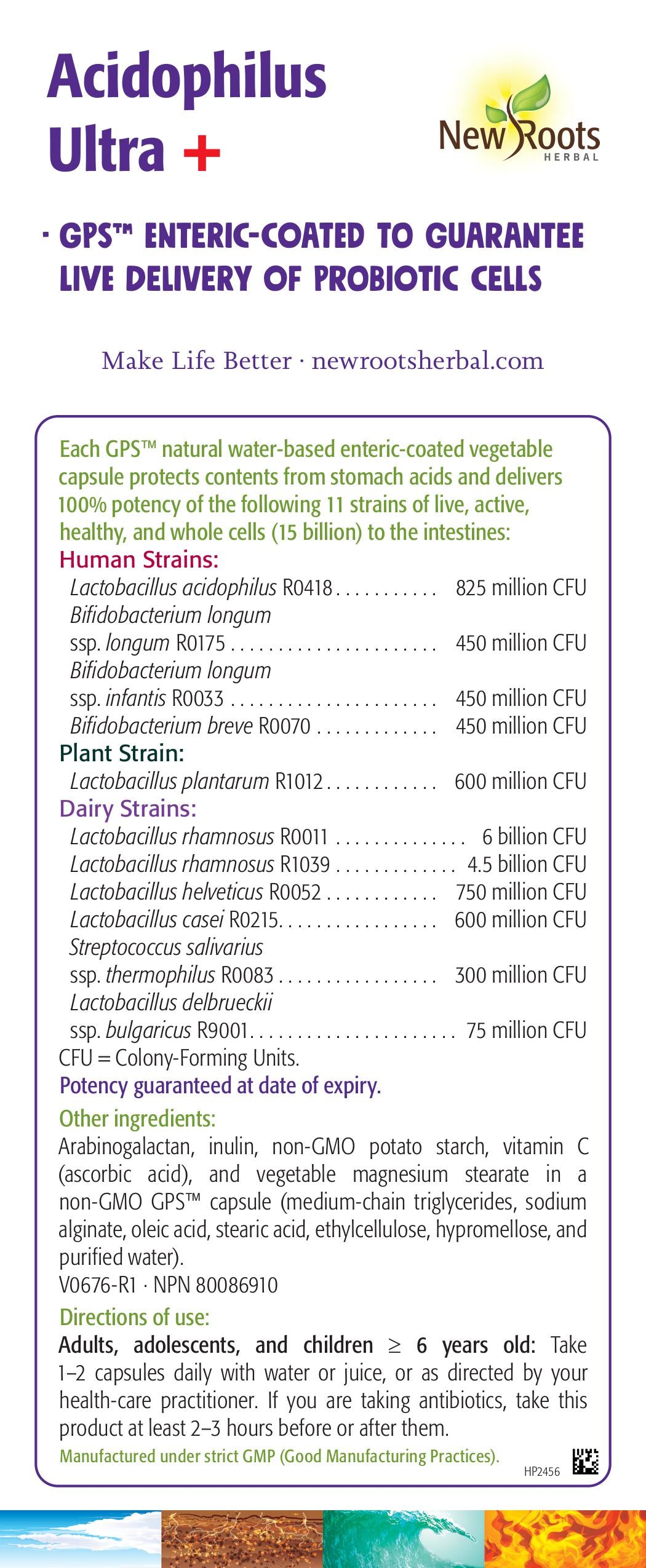 Acidophilus Ultra + 15 Billion+ | New Roots HERBAL® | 60 or 120 Veg Capsules