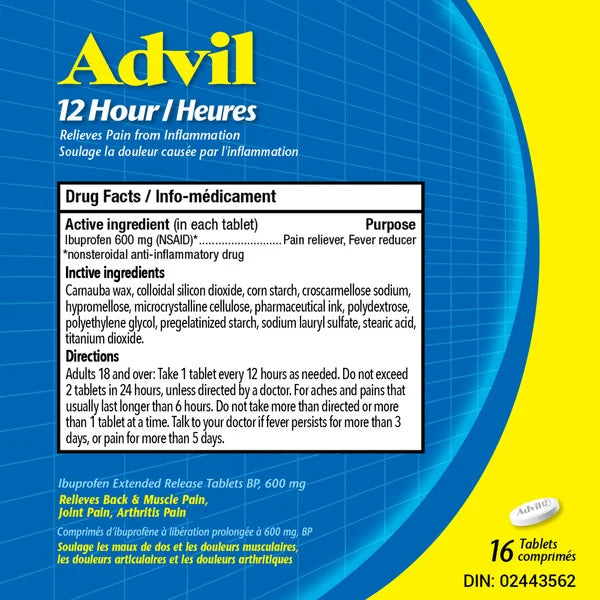 12 Hour Tablets  | Advil® | 30 tablets