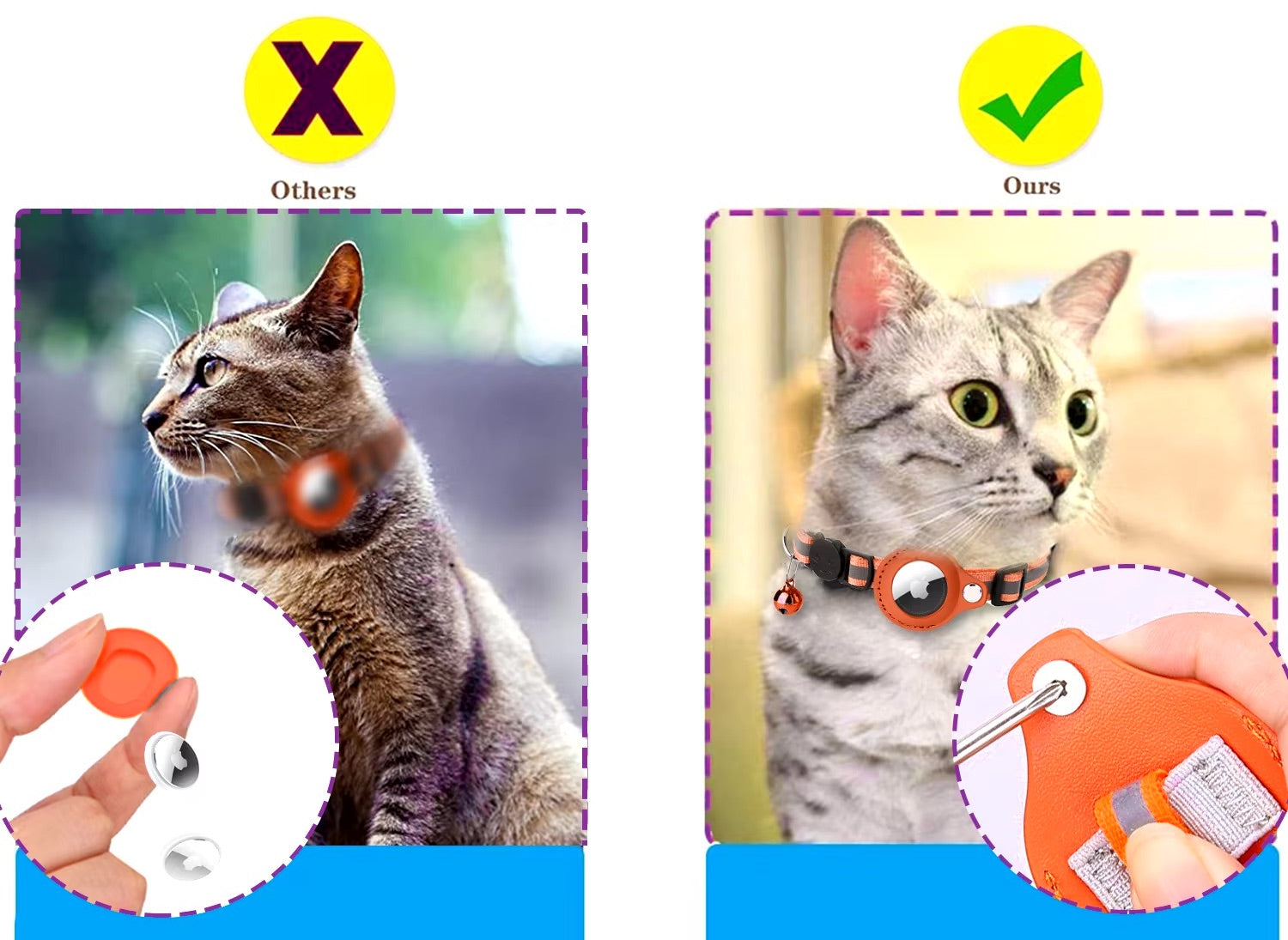 Pet AirTag Holder Collar – Anti-Loss for Cats & Dogs