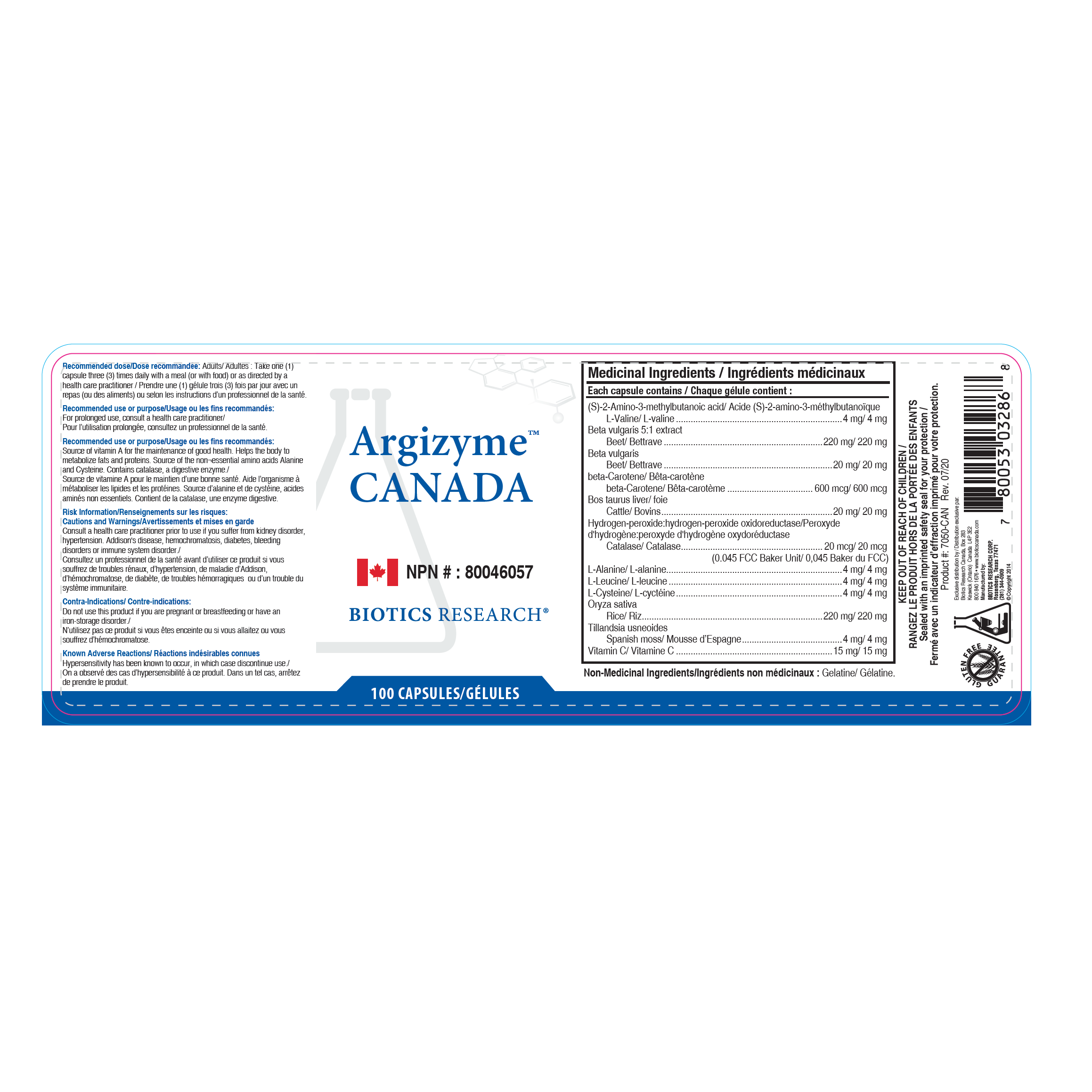 Argizyme™ | Biotics Research® | 100 Capsules