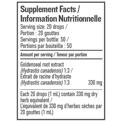 Goldenseal Liquid Herb by Botanica® – Digestive & Immune Support | 50 mL