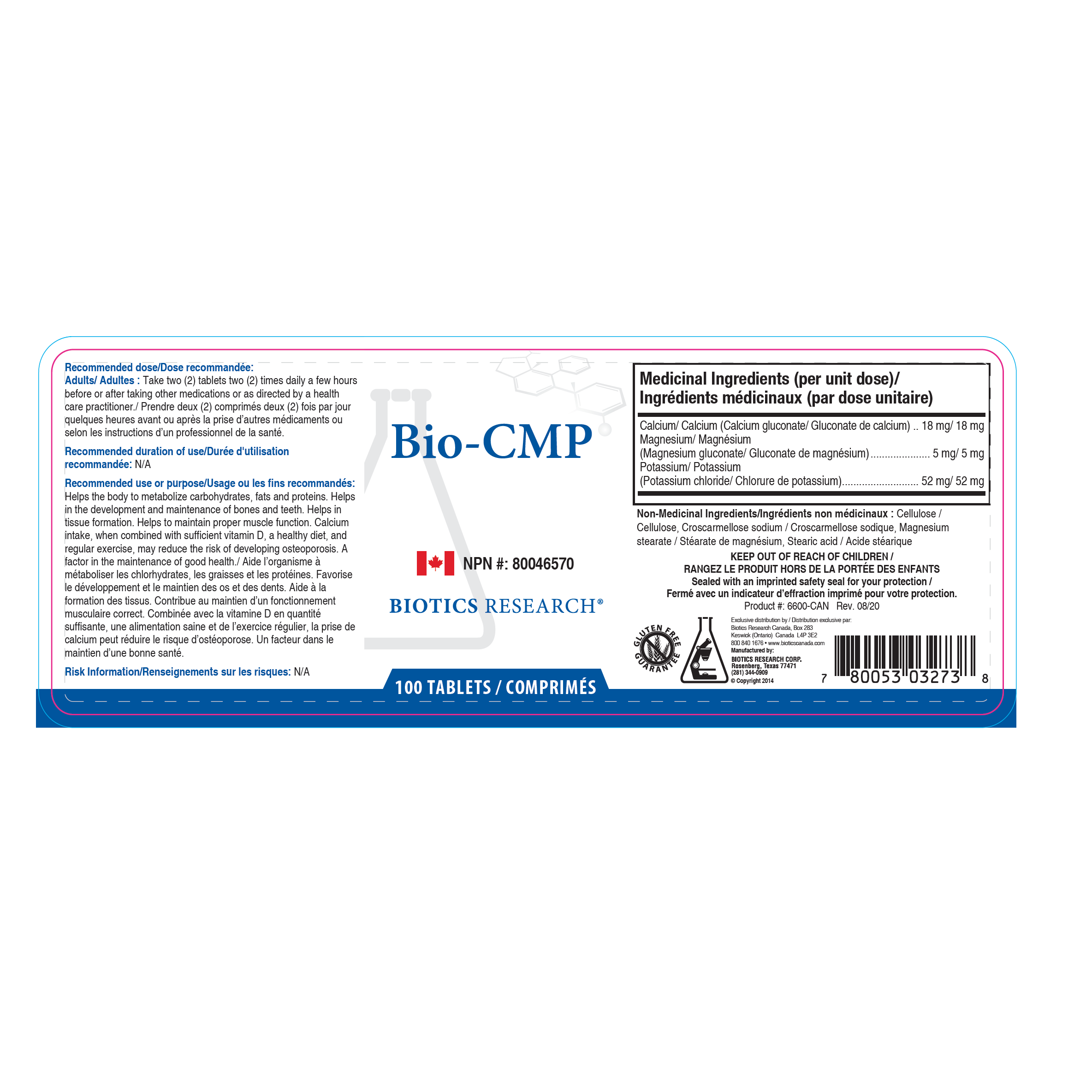Bio-CMP™ | Biotics Research® | 100 Tablets