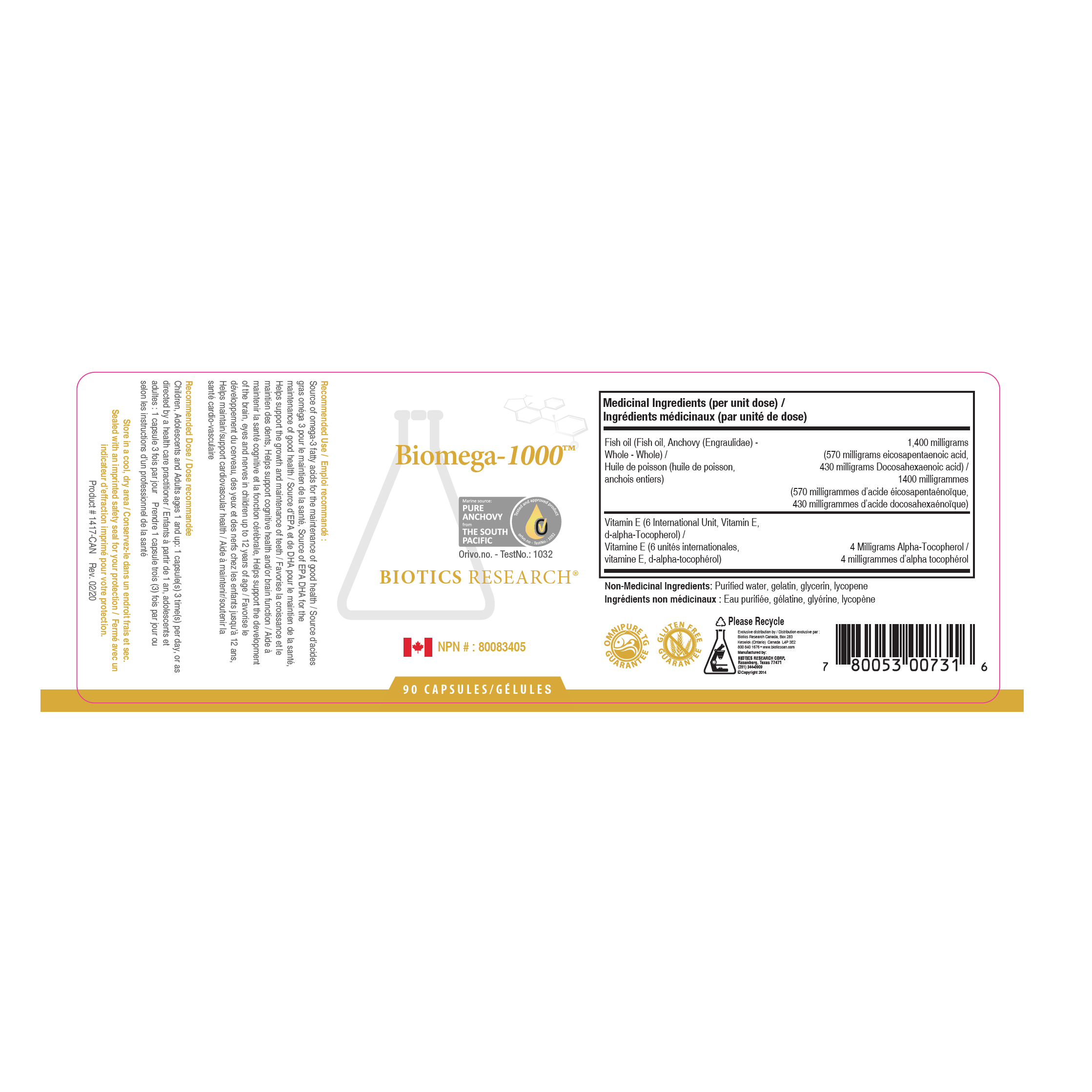 Biomega-1000™ | Biotics Research® | 90 Capsules