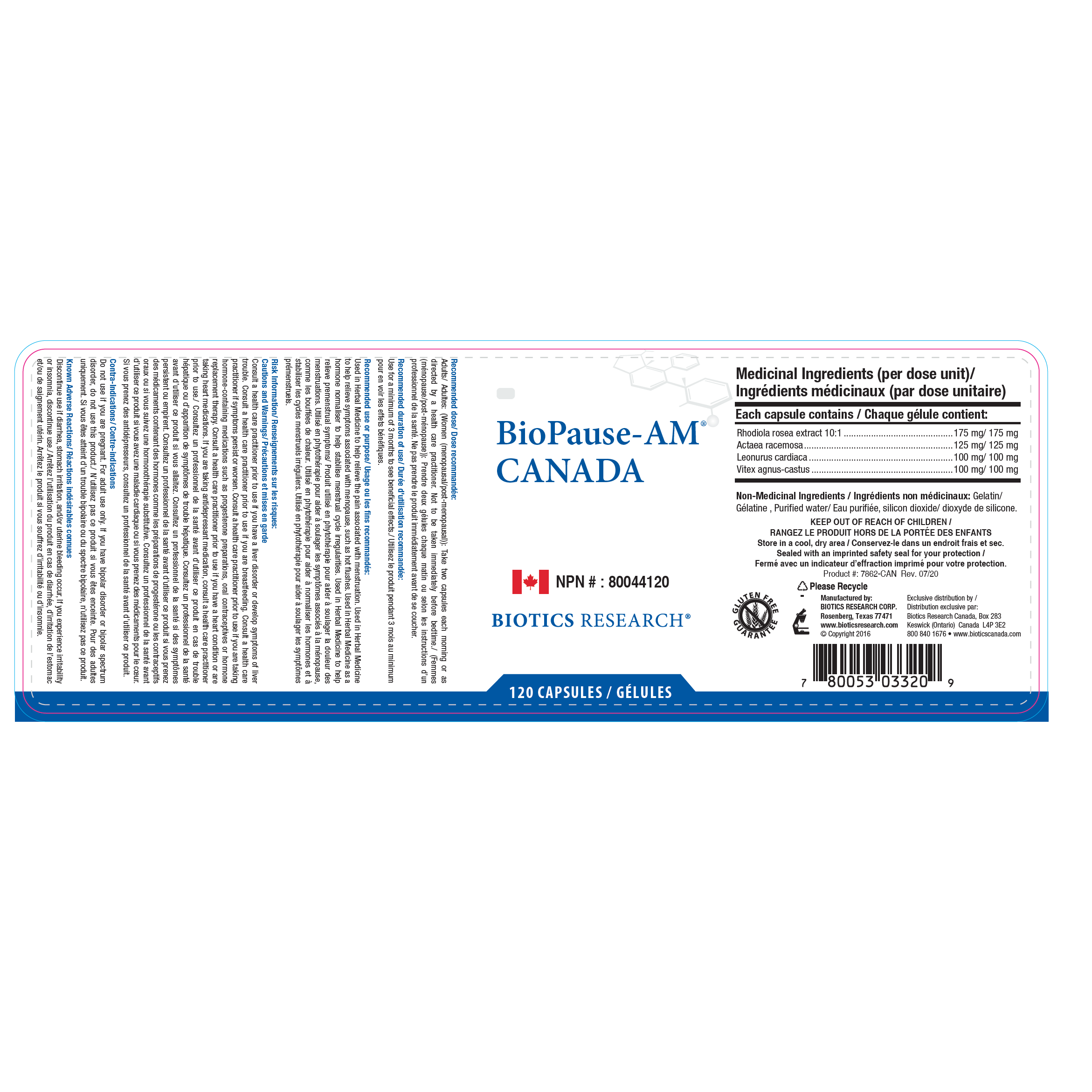 BioPause-AM® Canada | Biotics Research® | 120 Capsules