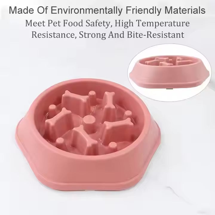 Slow Feeder Dog Bowl – Bone-Shaped for Healthy Eating