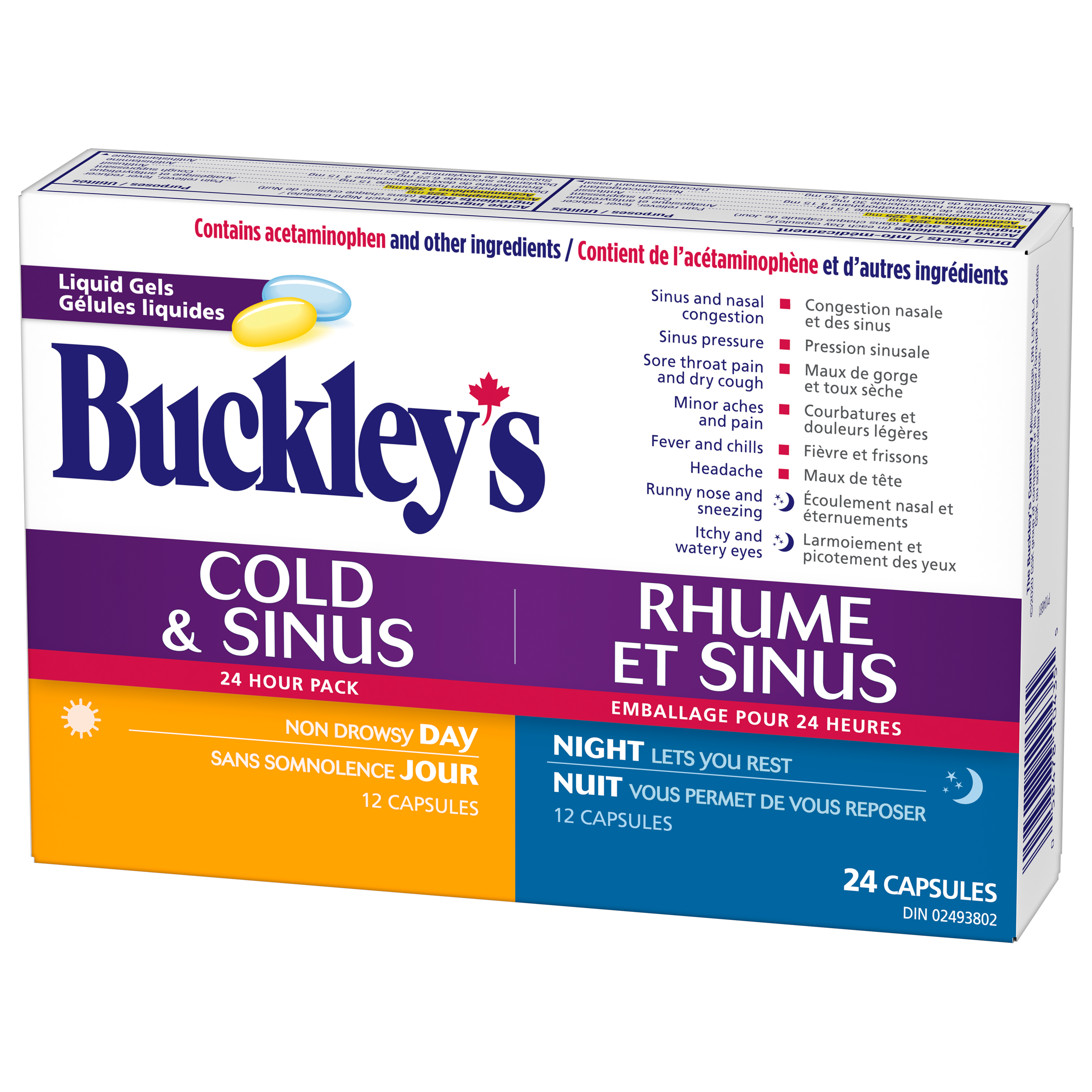 Cold & Sinus Liquid Gels Day/Night | Buckley's® | 24 or 48 Capsules