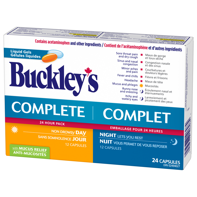 Complete + Mucus Liquid Gels-Day/Night | Buckley's® | 24 Softgels