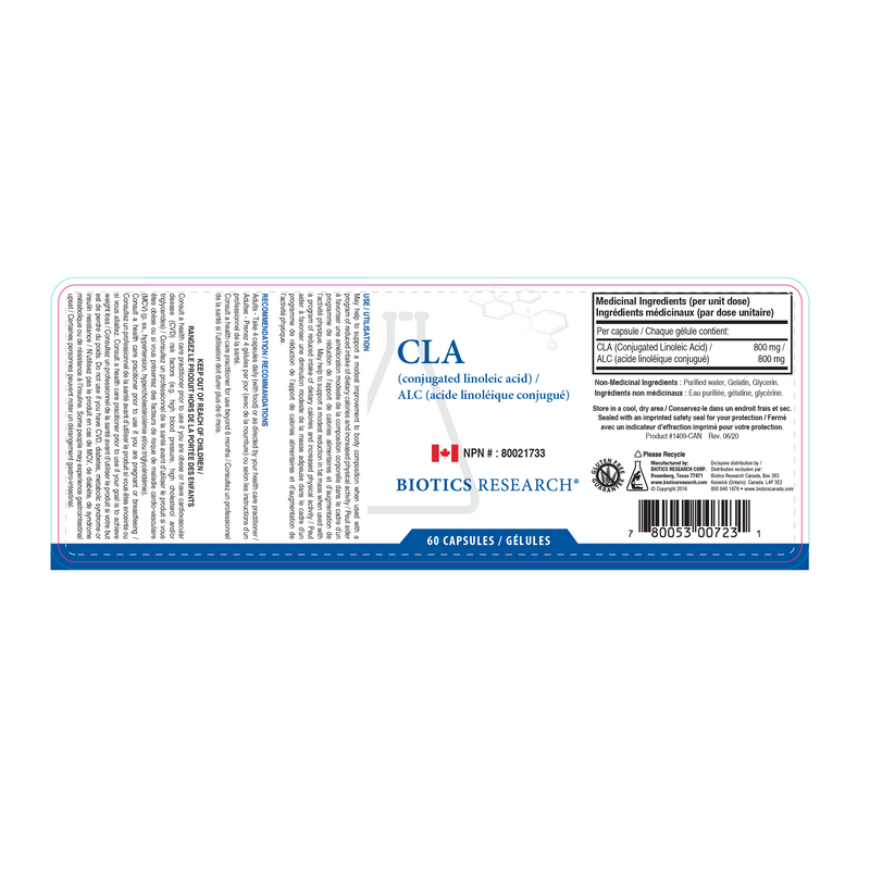 CLA | Biotics Research® | 60 Capsules