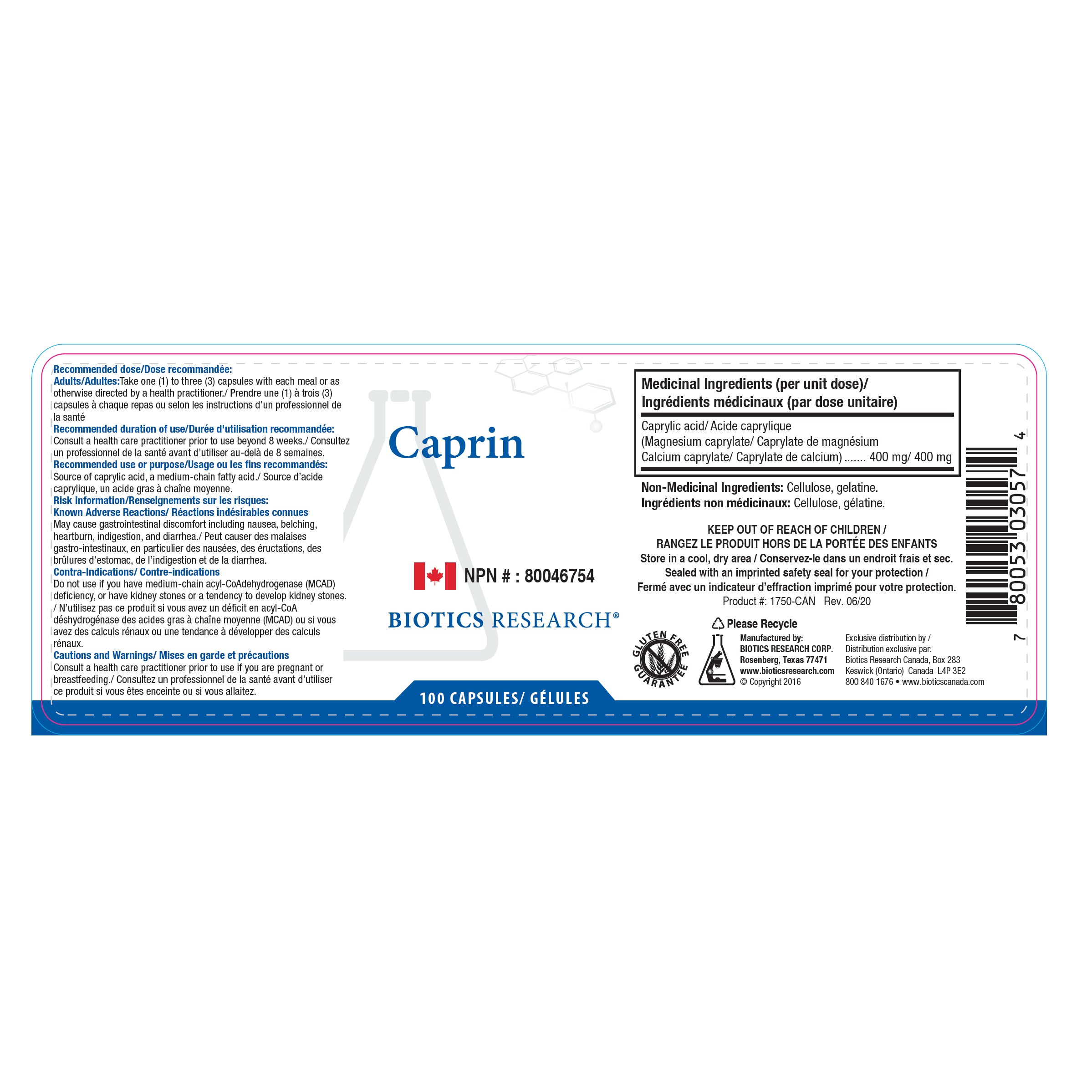 Caprin™ | Biotics Research® | 100 Capsules