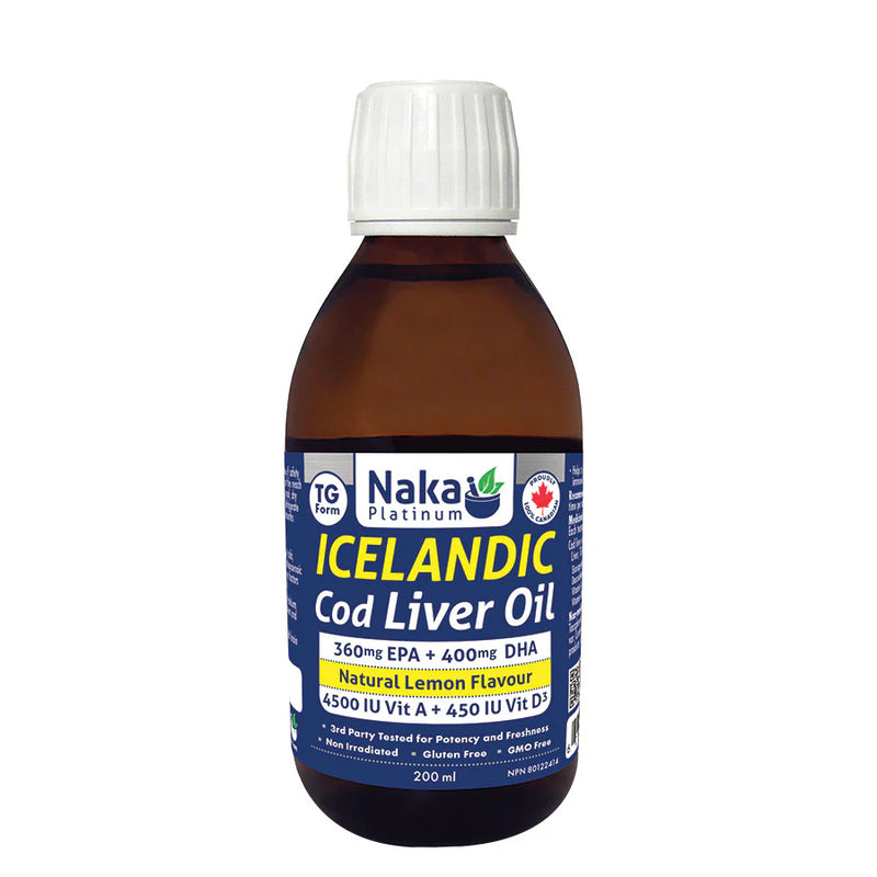 Icelandic Cod Liver Oil  | Naka Platinum | 200 mL or 500 mL