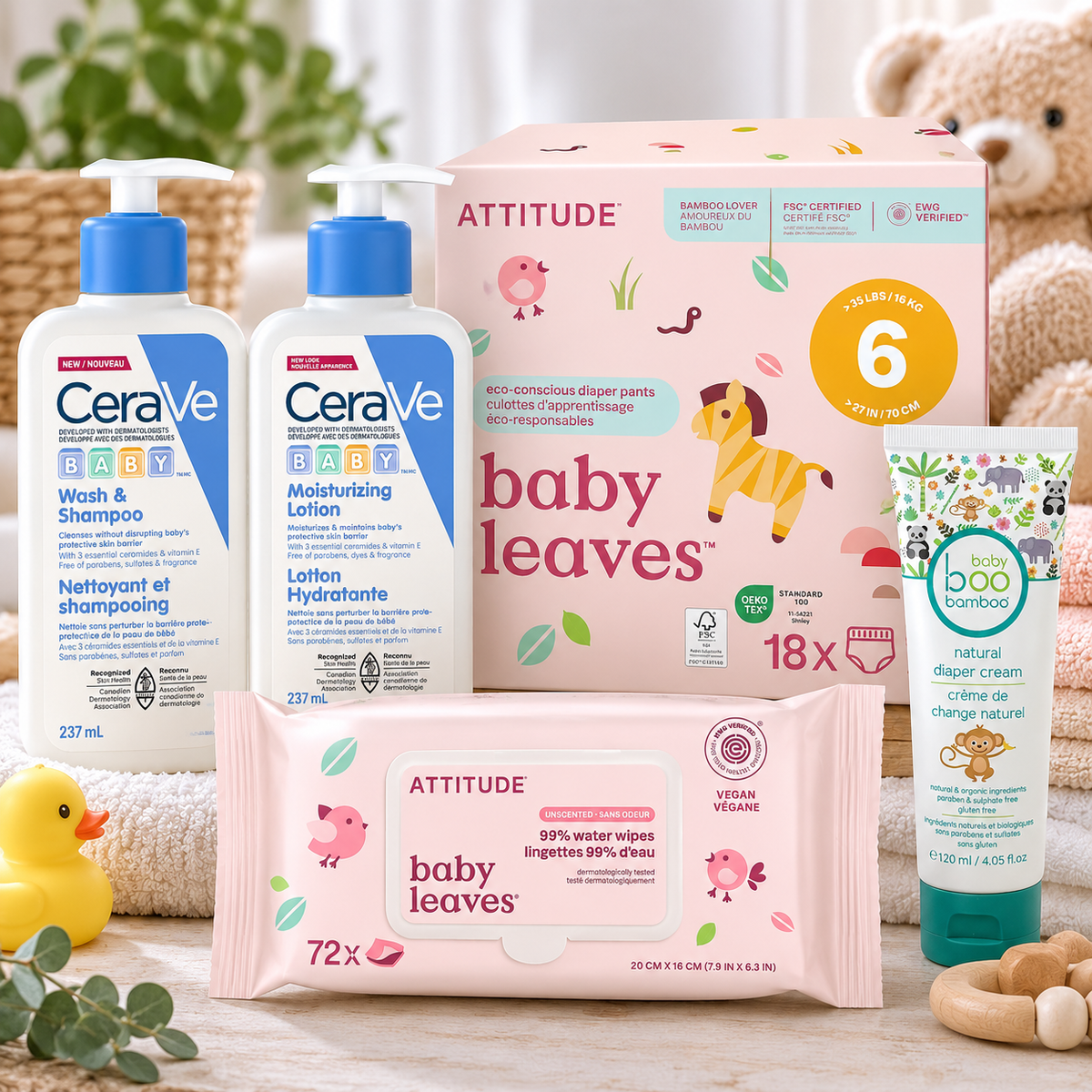 Complete Baby Care Routine – Baby Wash, Lotion, Diapers, Wipes & Diaper Cream