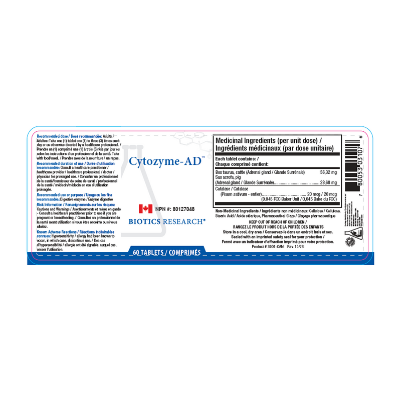 Cytozyme-AD™ | Biotics Research® | 60 Tablets