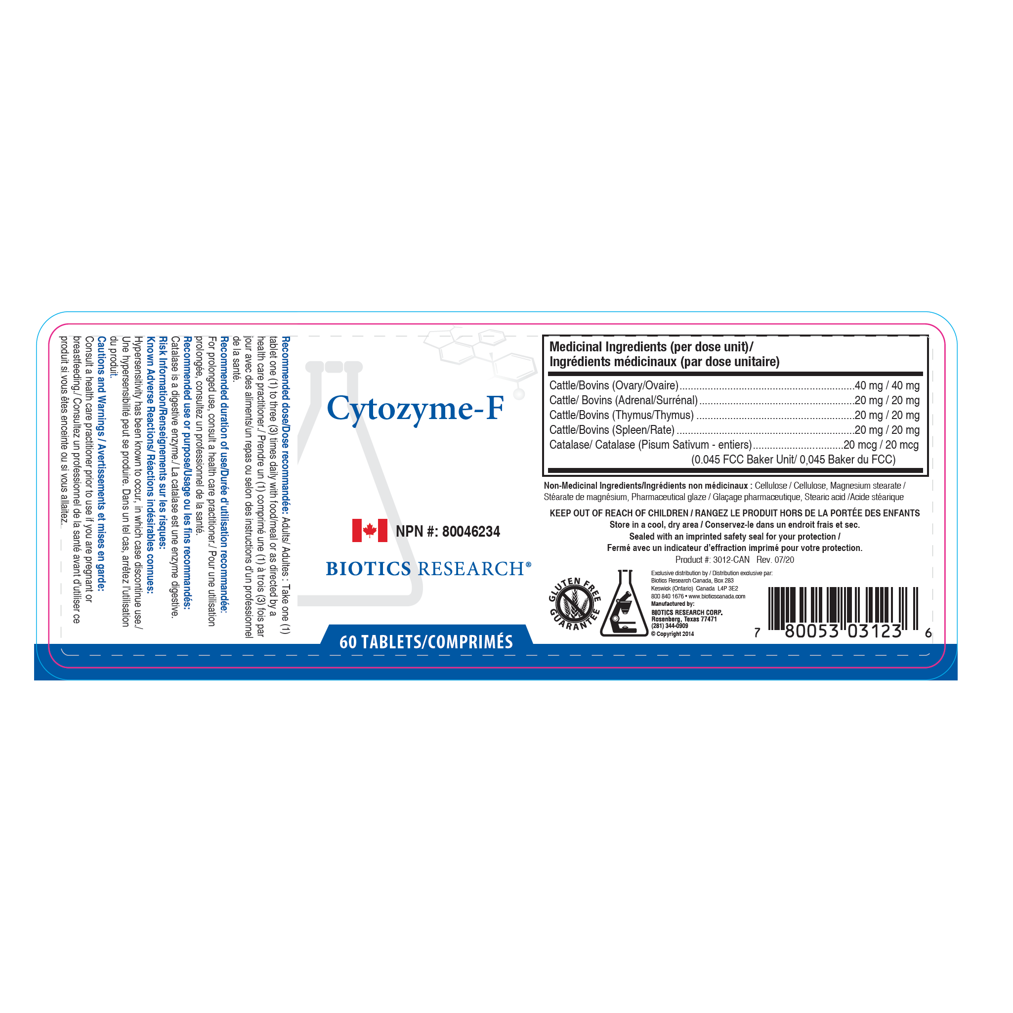 Cytozyme-F™ | Biotics Research® | 60 Tablets