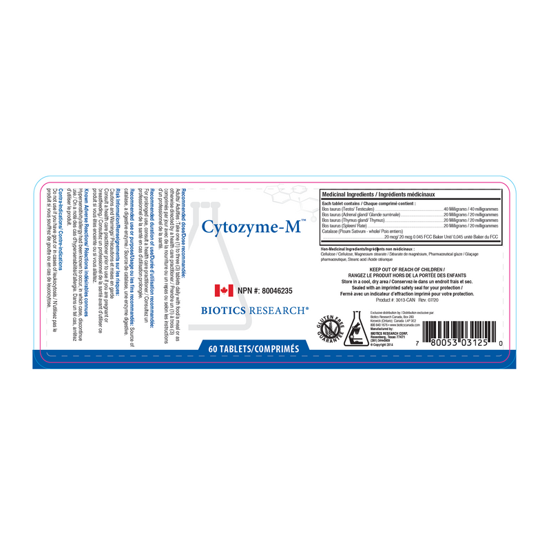 Cytozyme-M (Male) | Biotics Research® | 60 Tablets