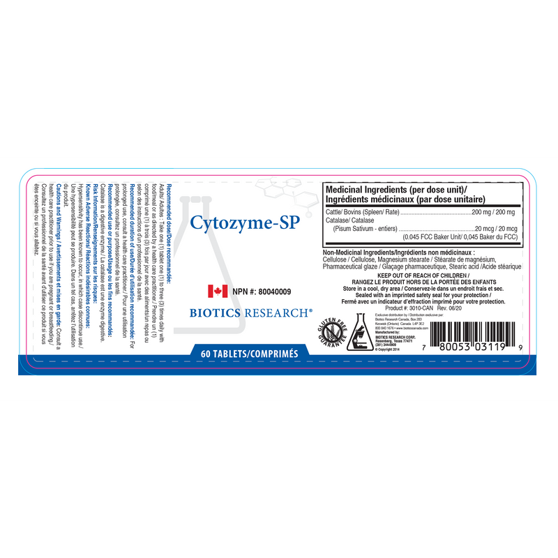 Cytozyme-SP™ | Biotics Research® | 60 Tablets