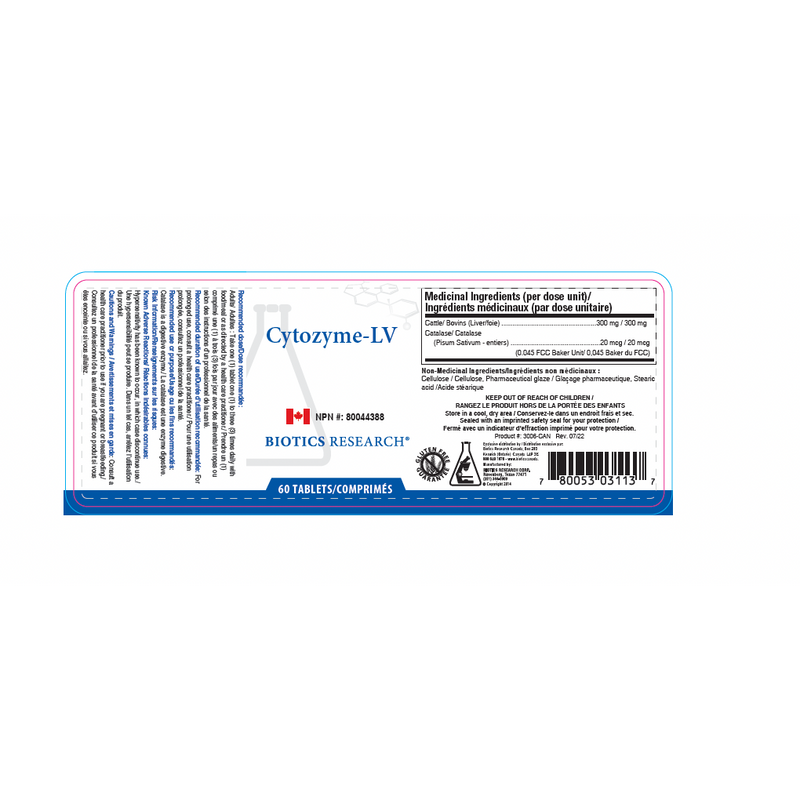 Cytozyme-LV (Liver) | Biotics Research® | 60 Capsules