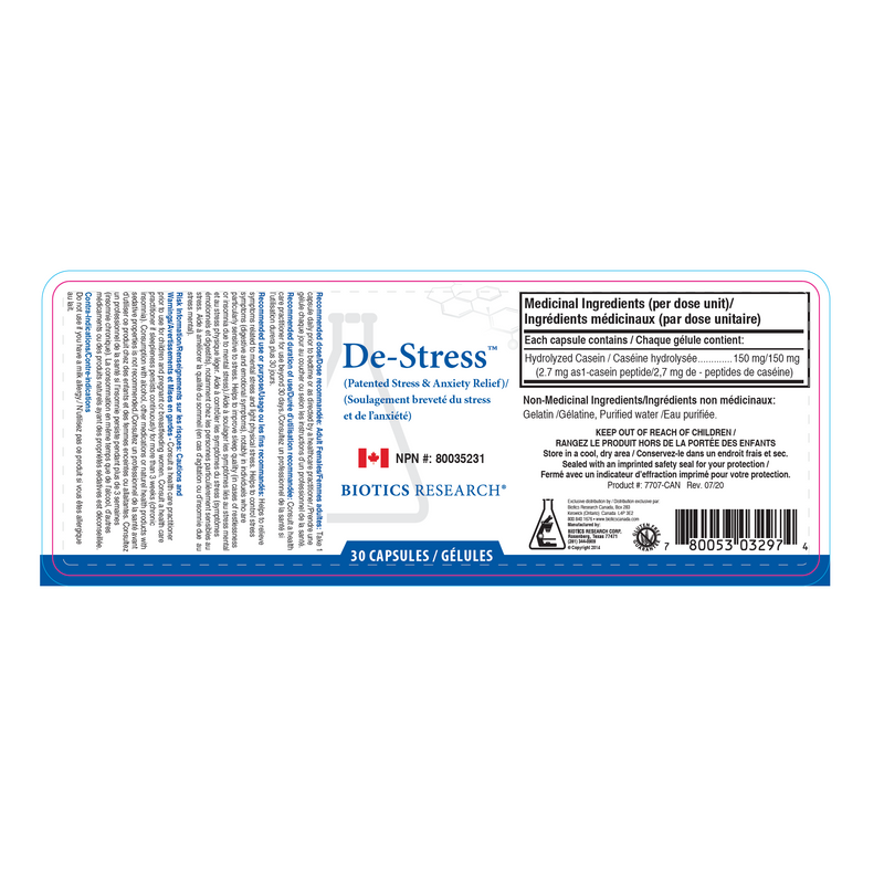 De-Stress (150mg) | Biotics Research® | 30 Capsules