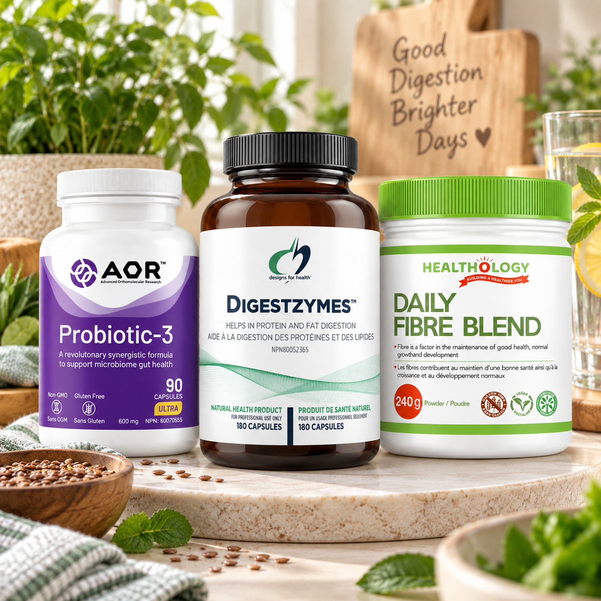Digestive Wellness Routine – Probiotic, Digestive Enzyme & Fibre Support