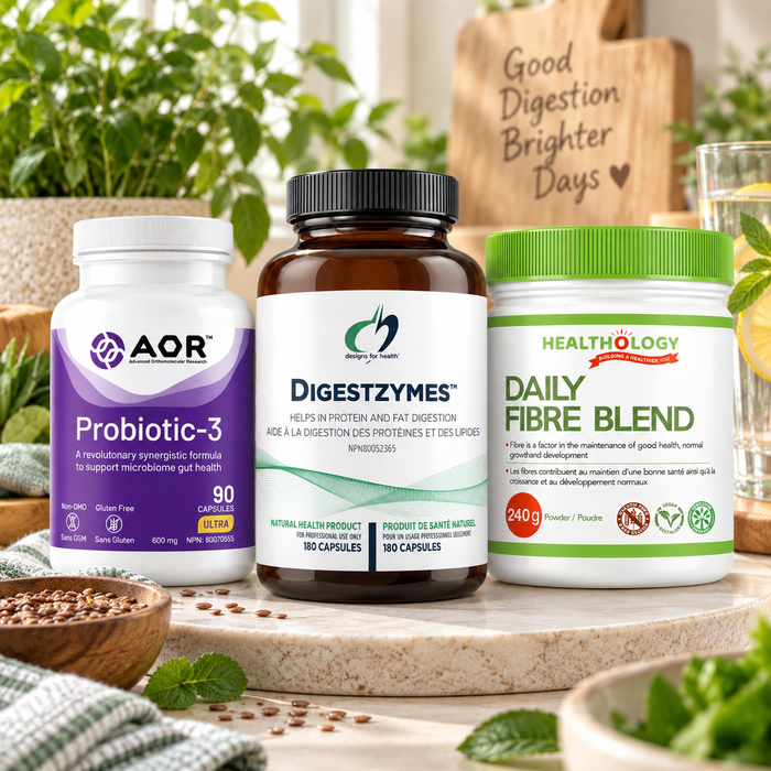 Digestive Wellness Routine – Probiotic, Digestive Enzyme & Fibre Support
