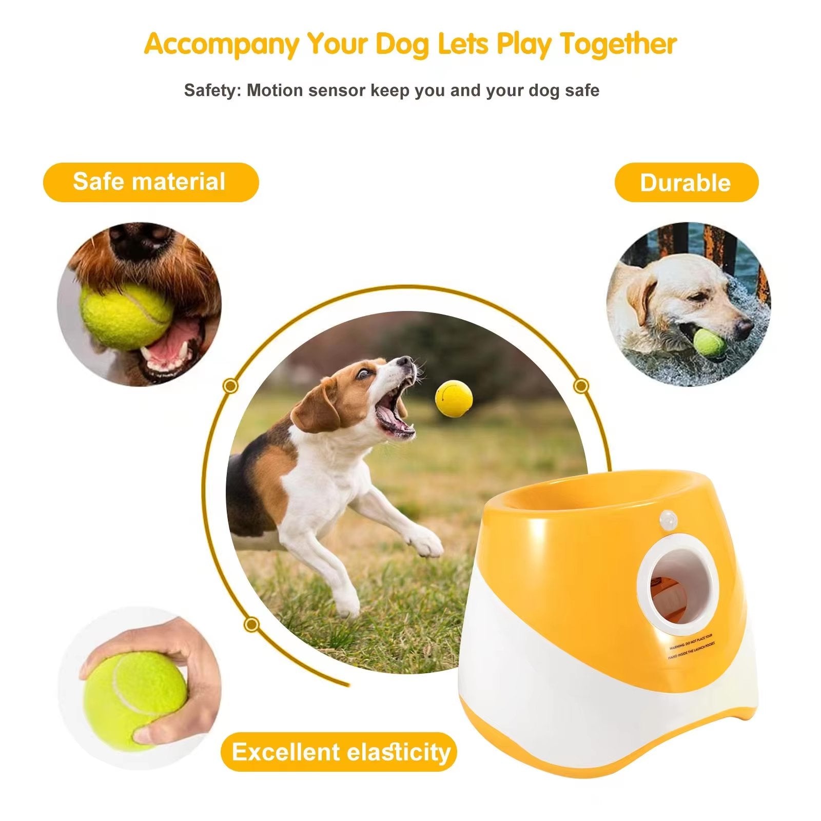 Automatic Interactive Ball Launcher Toy for Dogs