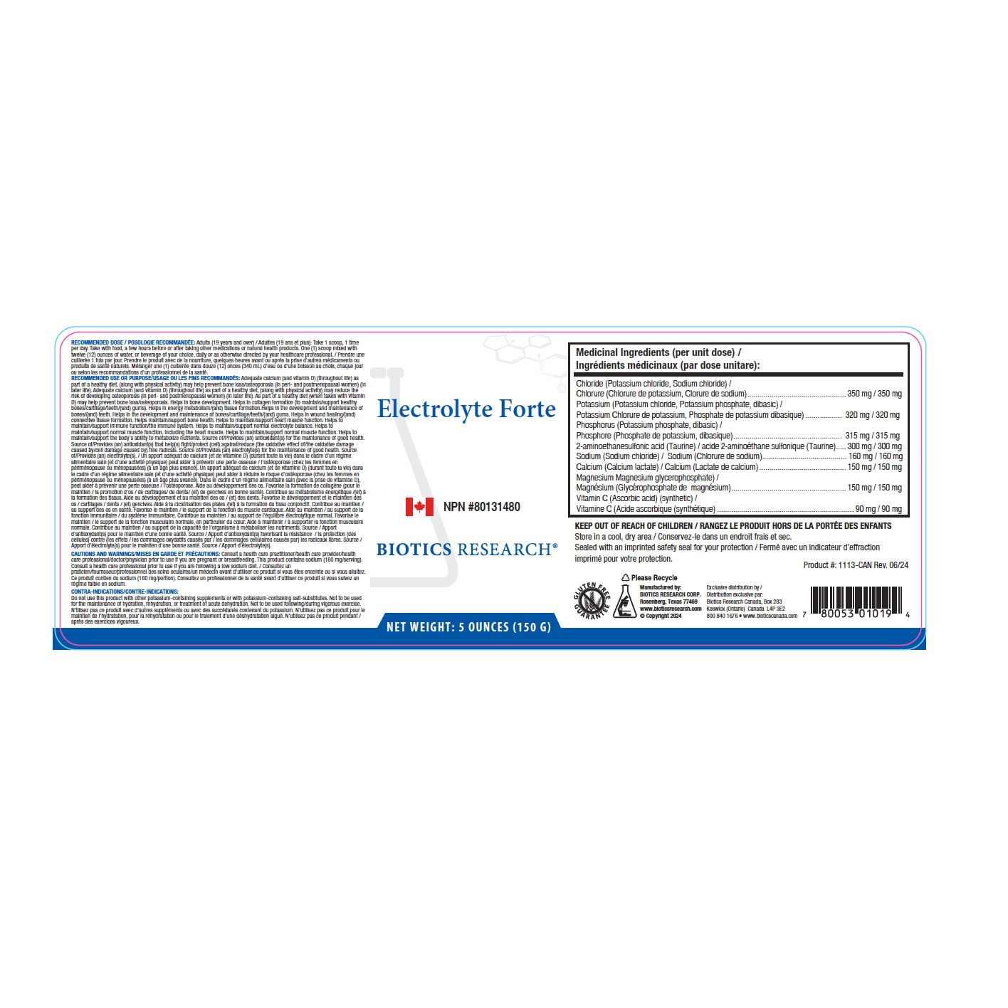 Electrolyte Forte | Biotics Research® | 150 gr