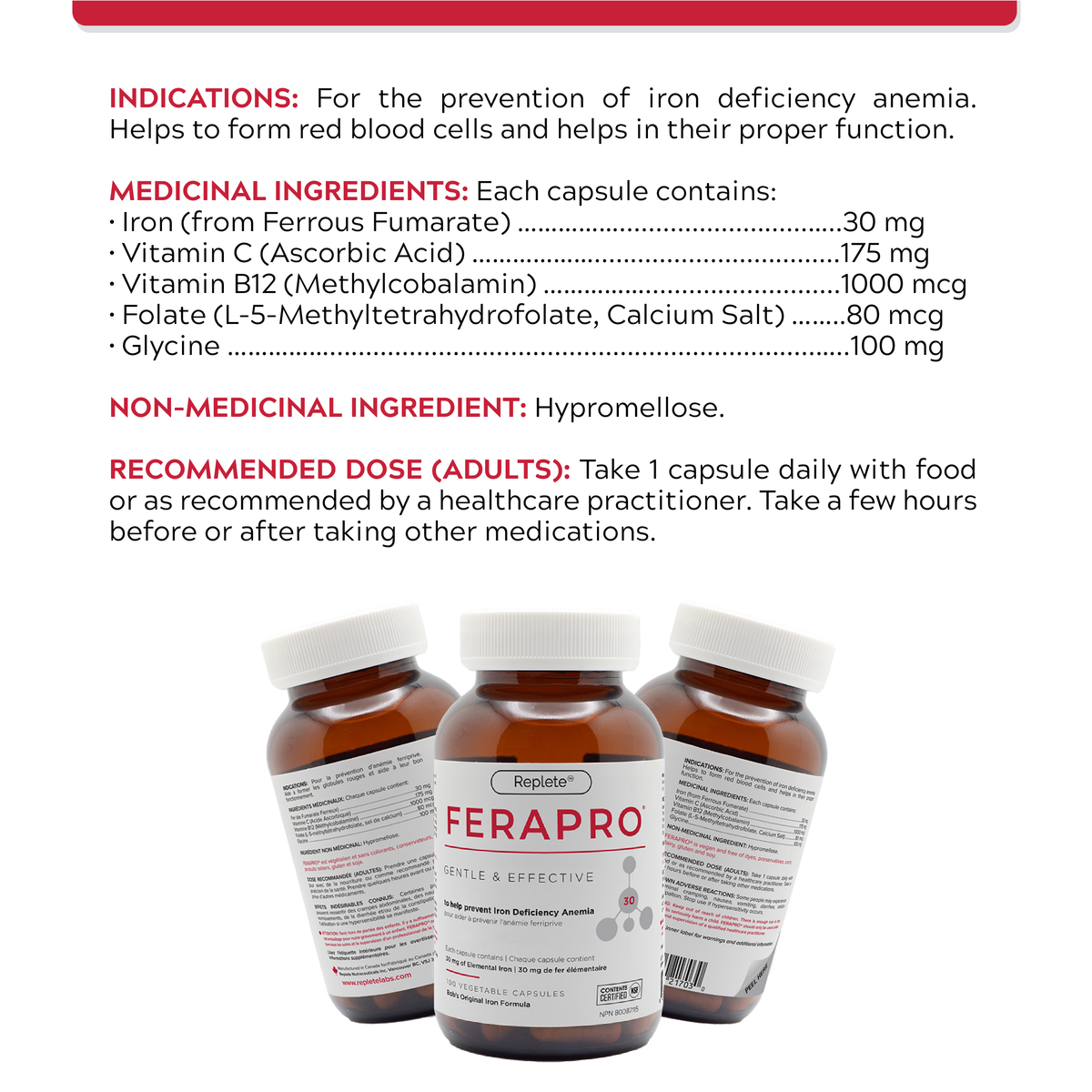 FERAPRO™ by Bob’s Iron Formula – High-Potency Iron & Energy Support | 100 Veggie Capsules