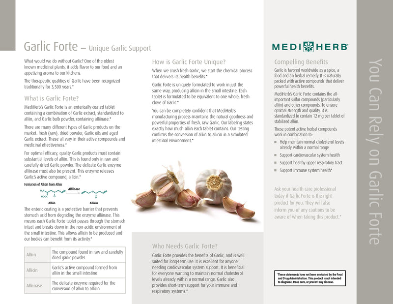 Garlic | MediHerb® | 60 Coated Tablets