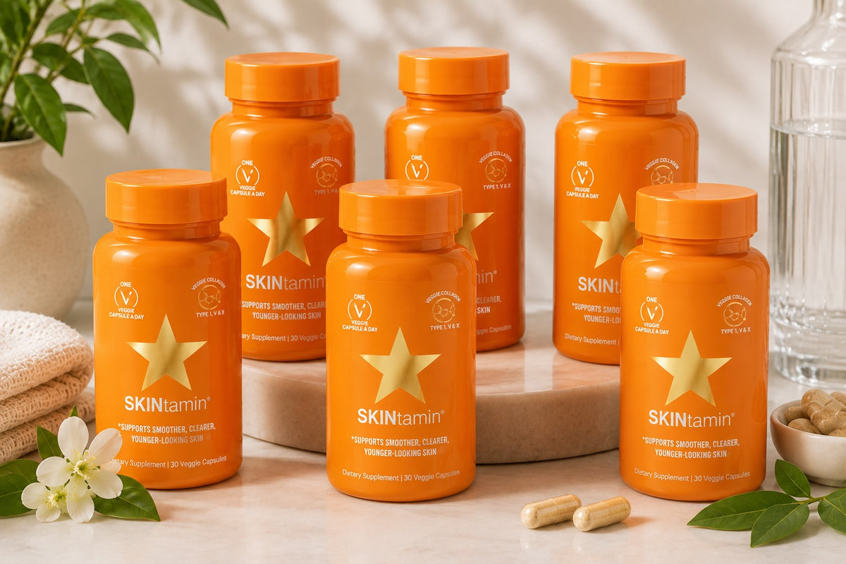 Skintamin by HAIRtamin® – Collagen, Hyaluronic Acid & Skin Firmness Support | 30 Vegan Capsules