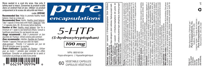 5-HTP SAP 100 mg | Pure Encapsulations®  | 60 Vegetable Capsules