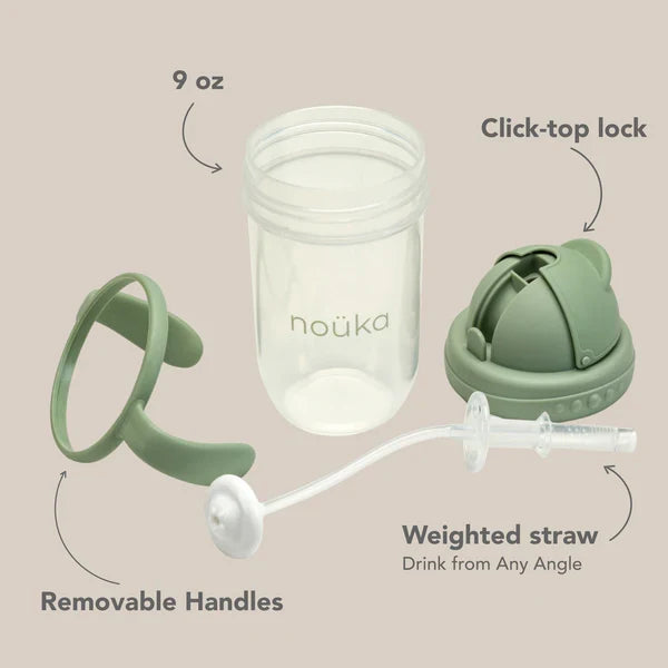 Non-Spill Weighted Straw Cup 9 oz | noüka | Soft Blush
