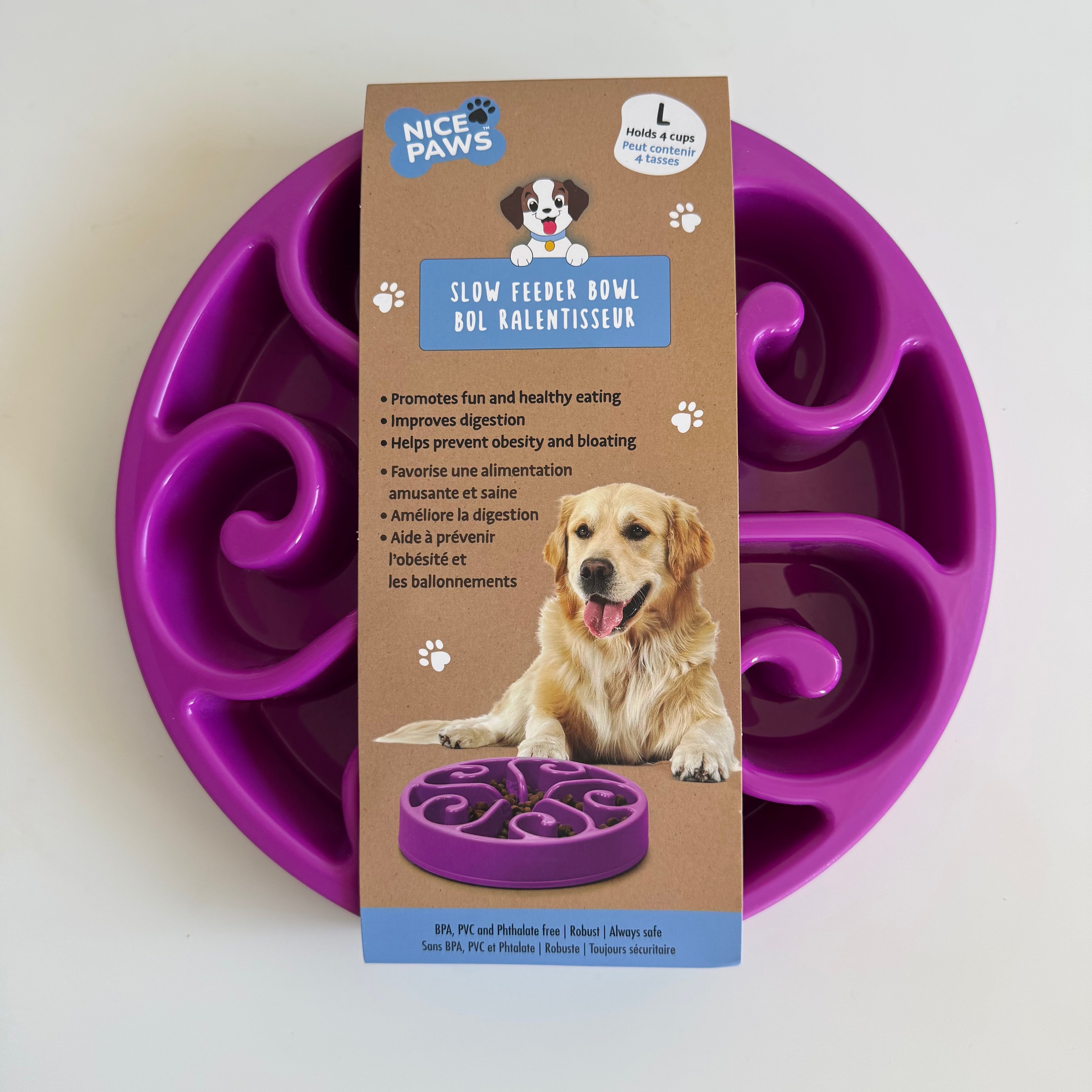 Dog Slow Feeder Bowl – Large Flower-Shaped Healthy Eating