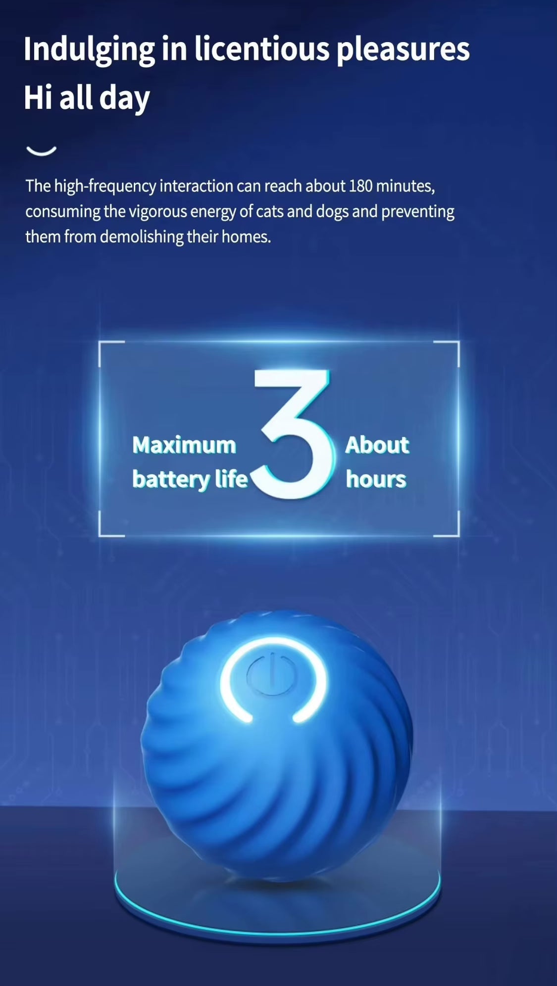 Vibrating Dog Ball Toy for Dogs & Cats – Interactive Bouncing