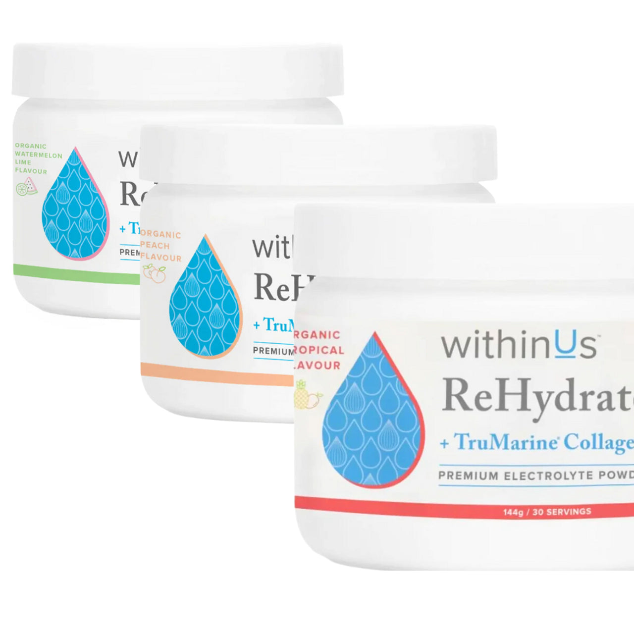 ReHydrate + TruMarine® Collagen Jar | withinUs™ | Different Flavor and Size