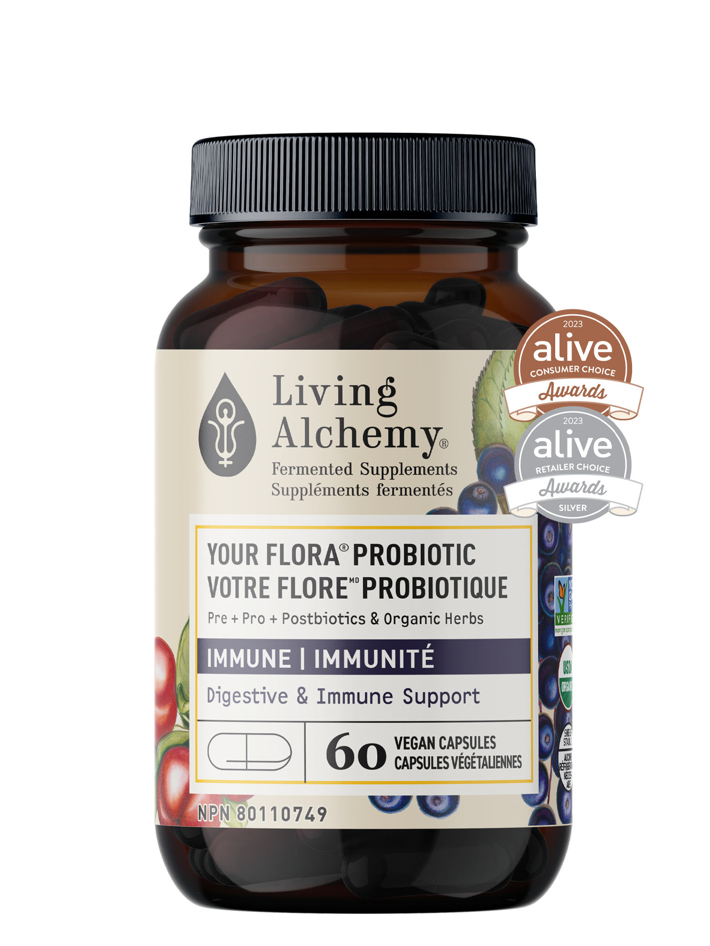 Your Flora® Probiotic Immune | Living Alchemy® | 60 Capsules