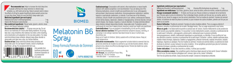 Melatonin B6 Spray | Biomed® | 60 mL