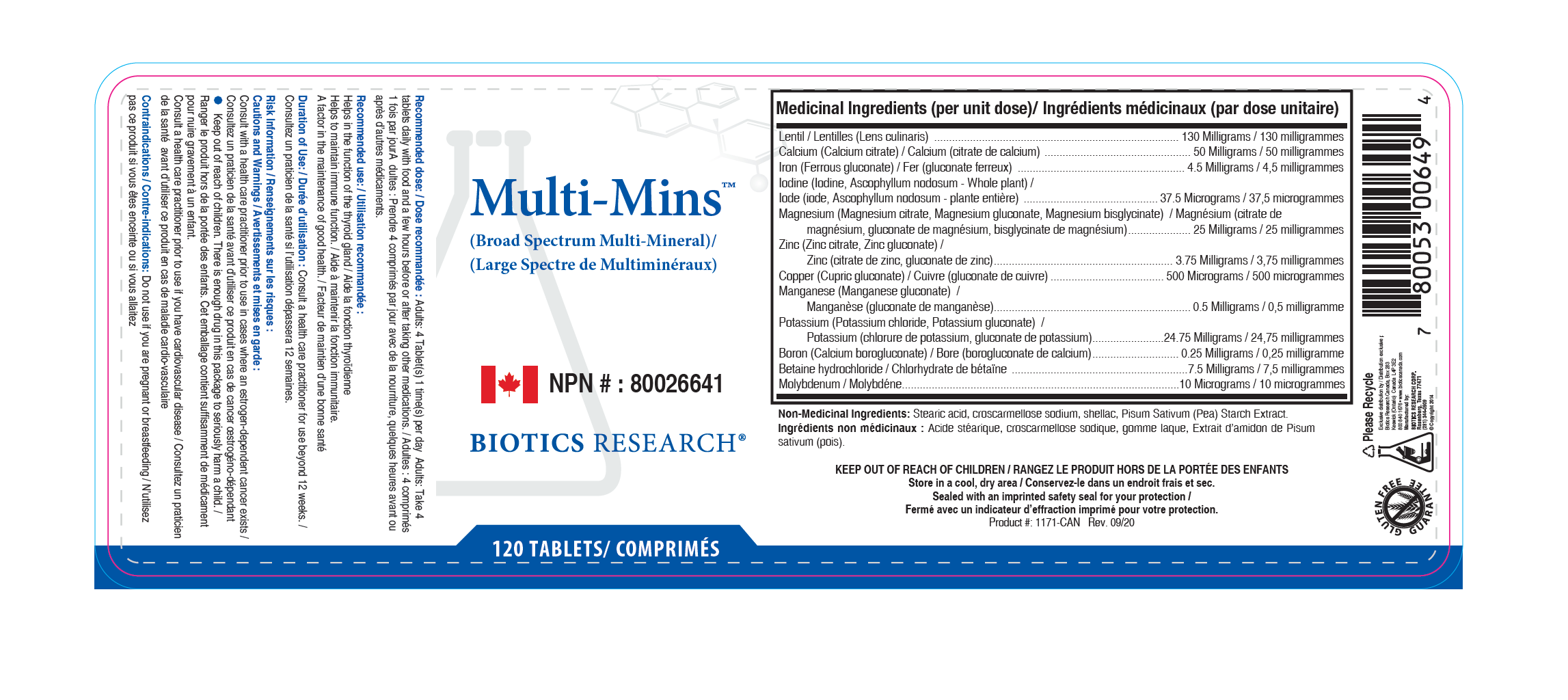 Multi-Mins | Biotics Research® | 120 or 360 Tablets