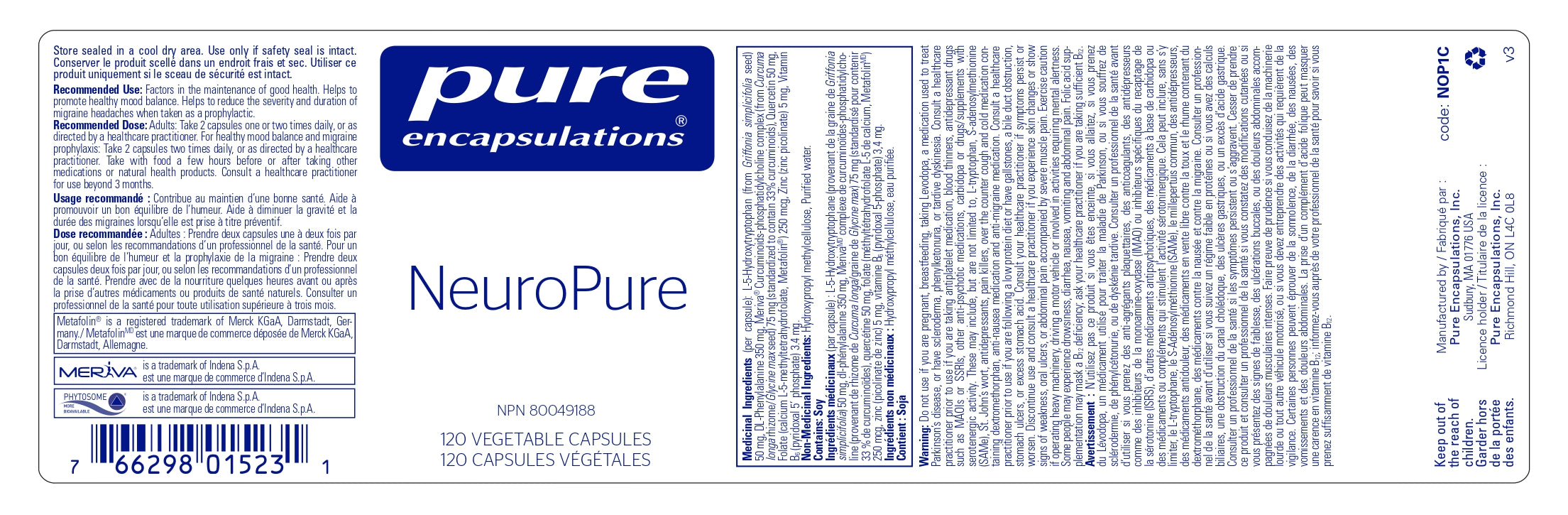 NeuroPure | Pure Encapsulations® |  120 Vegetable Capsules