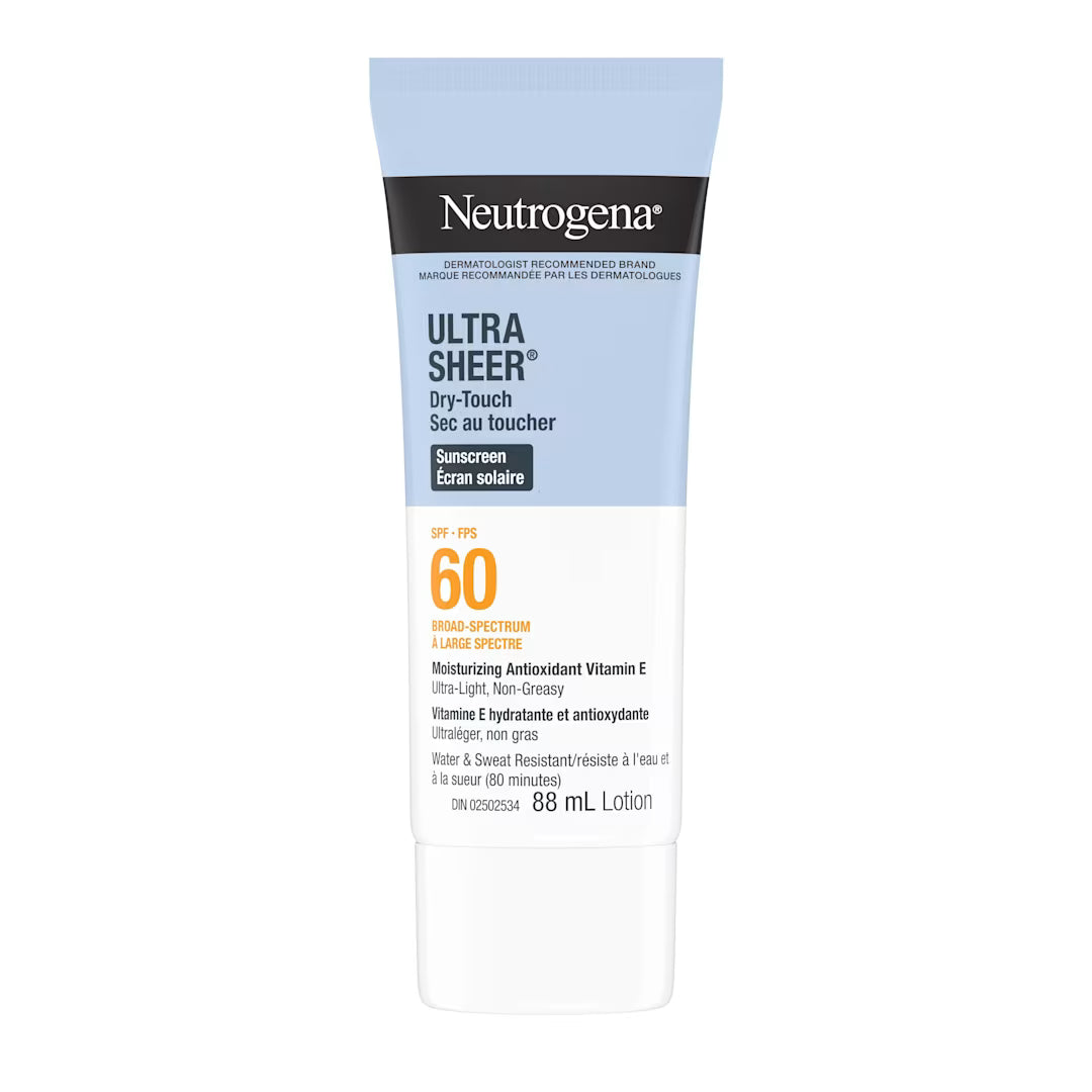 Ultra Sheer Dry-Touch Sunscreen Lotion SPF 60 by Neutrogena® – Broad-Spectrum UVA/UVB Protection | 88 mL
