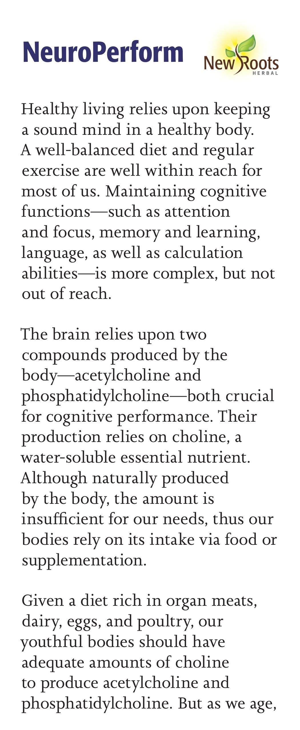 NeuroPerform | New Roots HERBAL® | 60 Veg Capsules