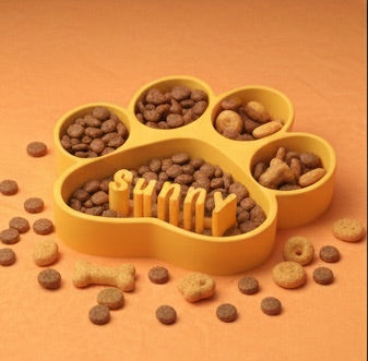 Personalized Dog Slow Feeder Bowl | Paw Design