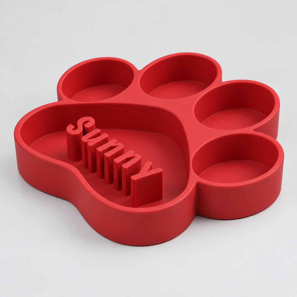 Personalized Dog Slow Feeder Bowl | Paw Design