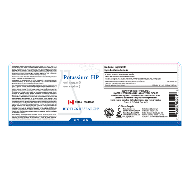 Potassium-HP® | Biotics Research® | 9.5 oz (264 gr)