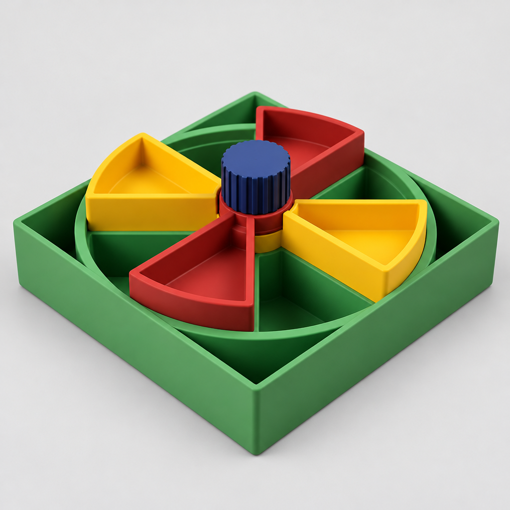 Interactive Puzzle Feeder for Dogs & Cats | 2 Layer Rotating Treat Cases